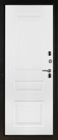 Входная дверь металлическая Винтер с терморазрывом Поларис Букле черный / Белый матовый 860х2050