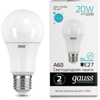 Упаковка ламп LED GAUSS E27, груша, 20Вт, 10 шт. [23229]