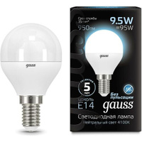 Упаковка ламп LED GAUSS E14, шар, 9.5Вт, 10 шт. [105101210]