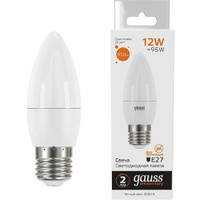 Упаковка ламп LED GAUSS E27, свеча, 12Вт, 30212, 10 шт.