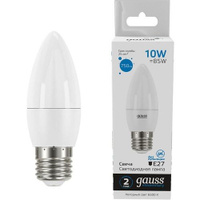 Упаковка ламп LED GAUSS E27, свеча, 10Вт, 30230, 10 шт.