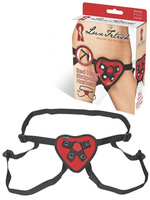 Трусики-сердечко для страпона Red Heart Strap-On Harness – красный Lux Fetish