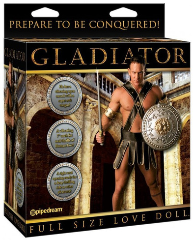 Кукла Gladiator Love Doll с вибрацией мужчина Гладиатор с языком и фаллосом Pipedream