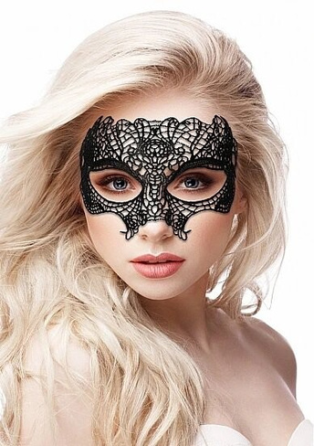 Кружевная маска на глаза открытого типа Princess Black Lace Mask Shots toys