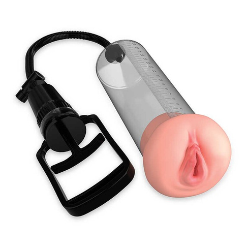 Вакуумная помпа Fanta Flesh Pussy Pump с насадкой-уплотнителем в виде вагины - прозрачный Pipedream