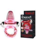 Эрекционное виброкольцо Sweet Vibration Ring с язычком – розовый Baile