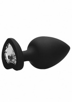 Анальная пробка из силикона Diamond Heart Butt Plug - Extra Large - Black SHOTSMEDIA