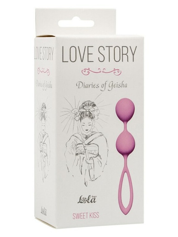 Вагинальные шарики Diaries of Geisha со смещенным центром тяжести – розовый Lola Toys