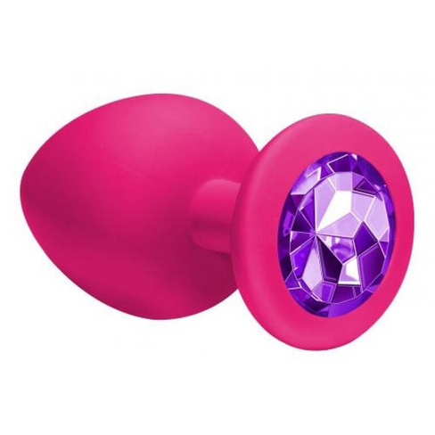 Анальная пробка Emotions Cutie Large Pink dark purple crystal 4013-02Lola Lola Toys