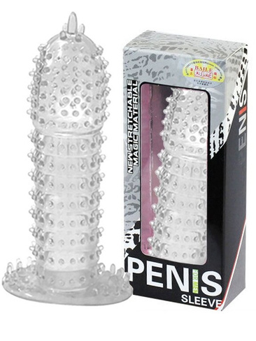 Стимулирующая насадка на пенис Penis Sleeve с закрытой головкой – прозрачный Baile