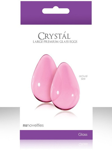 Вагинальные шарики большие из стекла Crystal Glass - Pink NS Novelties