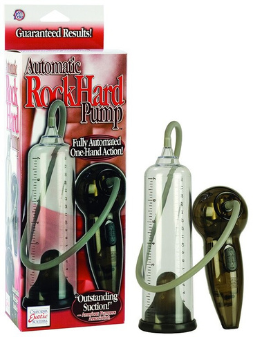 Автоматическая мужская помпа Automatic Rock Hard Pump – прозрачная California Exotic Novelties
