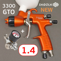 Краскопульт Sagola 3300 GTO (1.4мм) NEW + манометр RC2 10141568/10142303+RC2