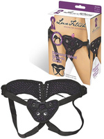 Трусики-джоки для страпона со шнуровкой Diamond Velvet Strap-On Corset – фиолетовый Lux Fetish