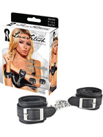Унисекс наручники на цепи с замком Unisex Leatherette Cuffs – черный Lux Fetish