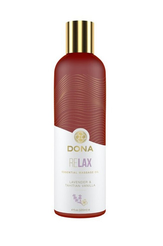 Эфирное массажное масло Dona Relax с ароматом тиянской ванили и лаванды - 120 мл JO system