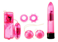 Вибратор для пар в наборе с насадками Me You Us Classic Crystal Couples Kit Pink ABS Holdings