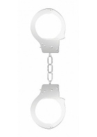 Металлические наручники Beginner's Handcuffs (белые) Shots toys