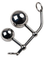 Бондажные стринги с двумя шариками Toyfa Metal – серебристый TOYFA