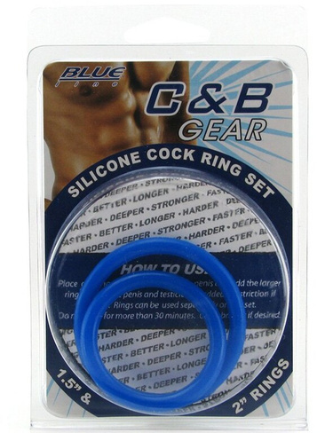 Набор из двух эрекционных колец Silicone Cock Ring Set разного диаметра – голубой BlueLine