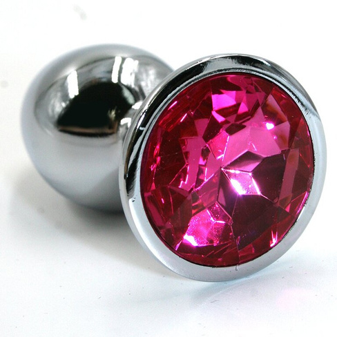 Маленькая алюминиевая анальная пробка Kanikule Small с кристаллом – серебристый с розовым Beauty Brands Limited