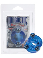 Двойное эрекционное кольцо с магнитами Magnetic Power Rings - синий California Exotic Novelties