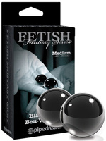 Вагинальные шарики Medium Black Glass Ben-Wa Balls Pipedream