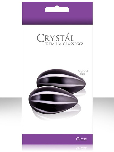 Вагинальные шарики из стекла Crystal Premium Glass - Black NS Novelties