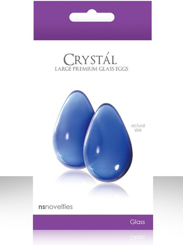 Вагинальные шарики большие из стекла Crystal Glass - Blue NS Novelties