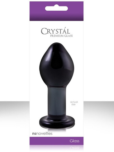 Большая анальная пробка Crystal Premium Glass - Charcoal NS Novelties