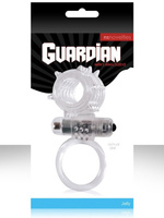 Эрекционное вибро-кольцо с петлей для мошонки Guardian - Clear NS Novelties