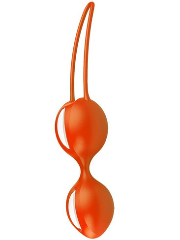 Вагинальные шарики Smartballs Duo с шариком внутри - оранжевый Fun Factory