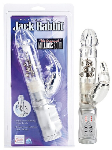Вибромассажер Waterproof Jack Rabbit Vibes – прозрачный California Exotic Novelties