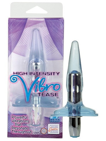 Анальная пробка с вибрацией High Intensity Vibro Tease Stimulators - голубая California Exotic Novelties