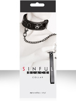 Ошейник с цепью-поводком Sinful Collar – черный NS Novelties