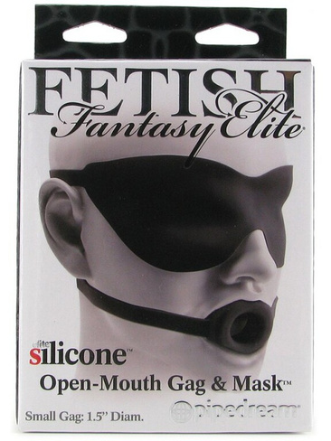 Кляп-расширитель и маска на глаза Fetish Fantasy Elite 1,5” – черный Pipedream