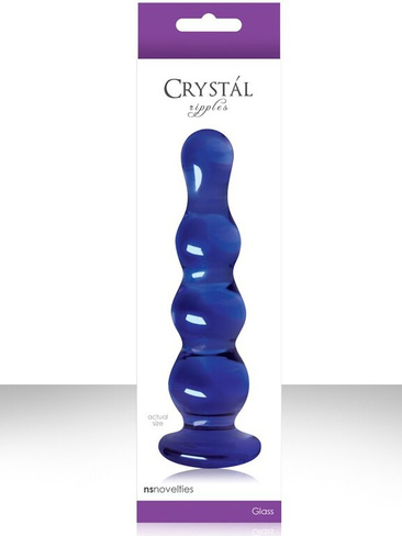 Анальная елочка из стекла Crystal Ripples – голубая NS Novelties