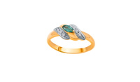 Кольцо золотое Эльтон с бриллиантами и изумрудом