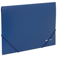 Папка на резинках BRAUBERG стандарт синяя до 300 листов 05 мм 221623