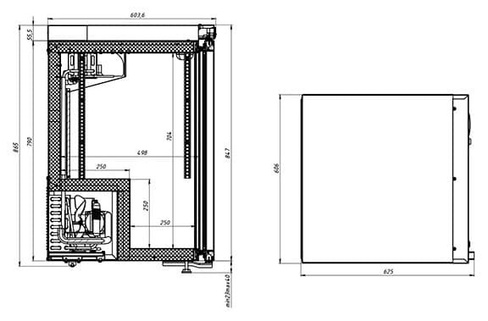 Шкаф холодильный для икры Polair DP102‑S + замок DP102-S с замком