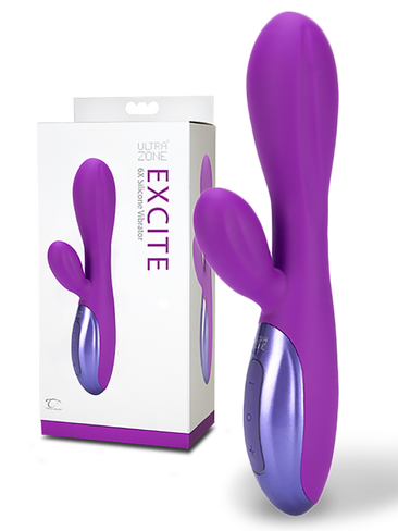 Перезаряжаемый вибромассажер Excite 6X со стимуляцией клитора – фиолетовый Topco Sales®
