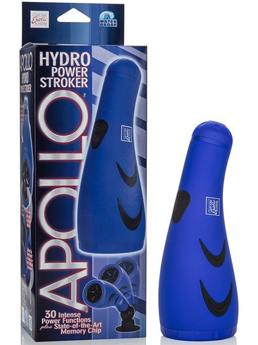 Мастурбатор Apollo Hydro Power Stroker с вибрацией – голубой California Exotic Novelties