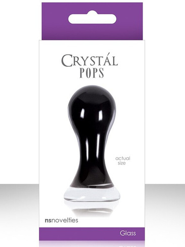 Анальный стимулятор Crystal Pops Small из стекла – черный NS Novelties