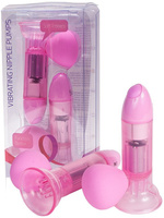 Вакуумные помпы для сосков Premium Range с вибрацией – розовая Gopaldas