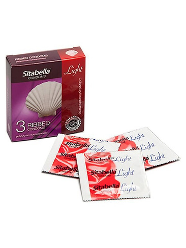 Ребристые презервативы Sitabella Light с возбуждающим эффектом - 3 шт СК-Визит
