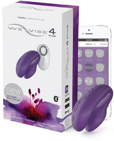 Вибромассажер для пар на радиоуправлении We-Vibe 4 Plus – фиолетовый We Vibe