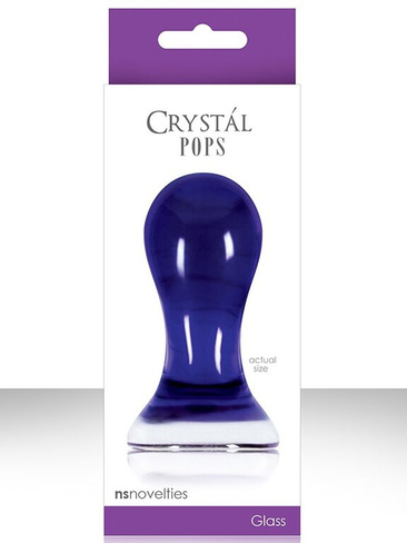 Анальный стимулятор Crystal Pops Large из стекла – синий NS Novelties