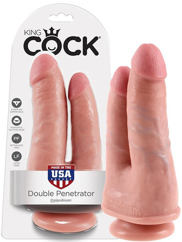 Фаллоимитатор Cock-Double Penetrator для двойного проникновения – телесный Pipedream