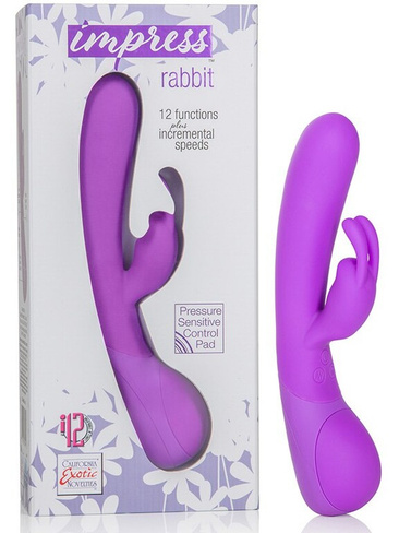 Вибромассажер Impress Rabbit со стимуляцией клитора – фиолетовый California Exotic Novelties