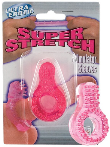 Эрекционное кольцо Super Stretch Stimulator Sleeve - Noduled – розовый California Exotic Novelties